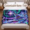 Winter Theme Soft Blanket Personalized Custom Name Text Print Warm Blanket Home Sofa Bedroom Decor