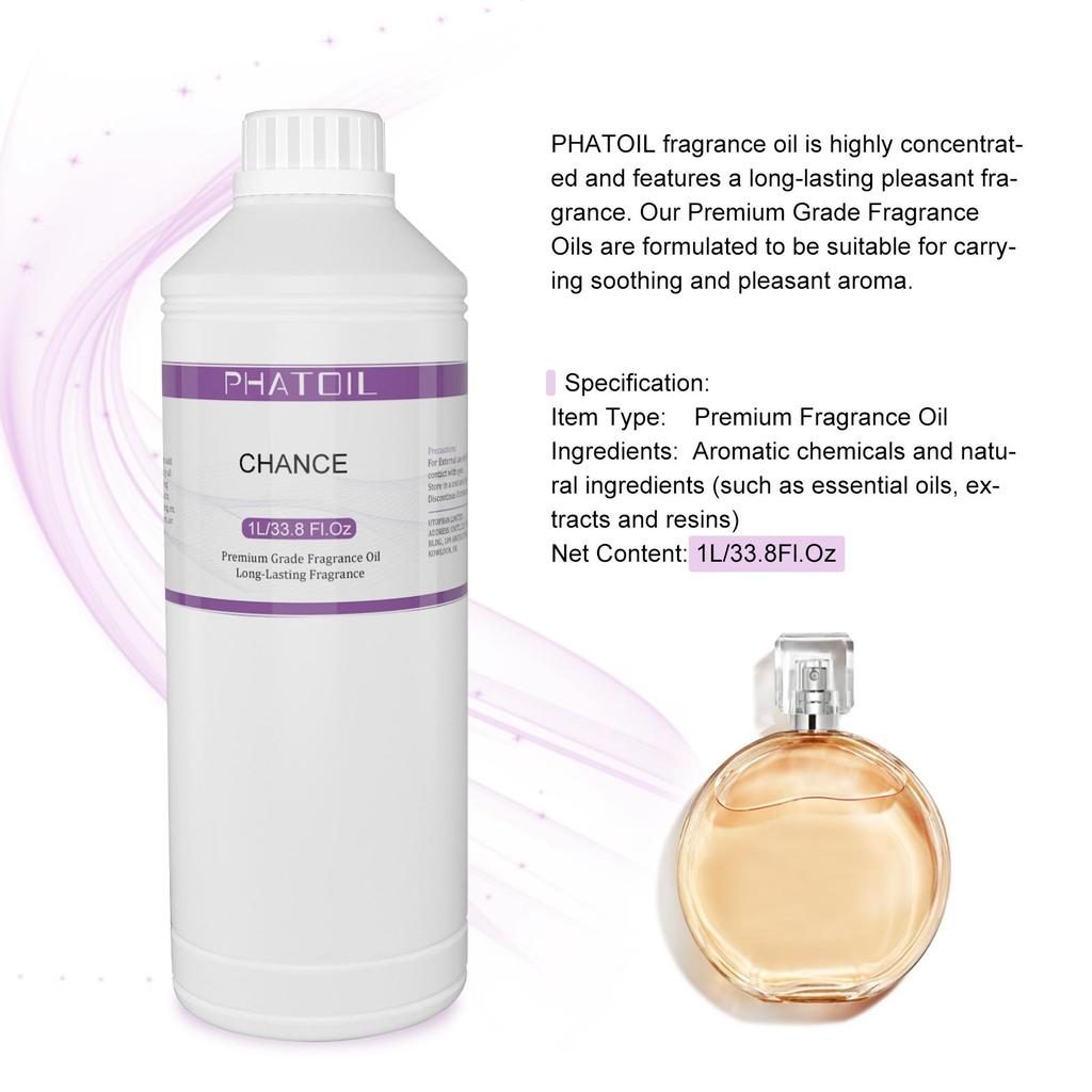 PHATOIL 1000ml/33.8fl.oz Fragrance Oils for Diffuser, Candle Making, DIY Perfume, Air Fresheners, Ideal for Home Office Car Use