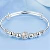 Gift 1pcs Valentine's Day Bangle Jewelry And Mother's Day Gifts Silver Plated Bead Bracelet Titanium Steel Women's Lucky Bracelet