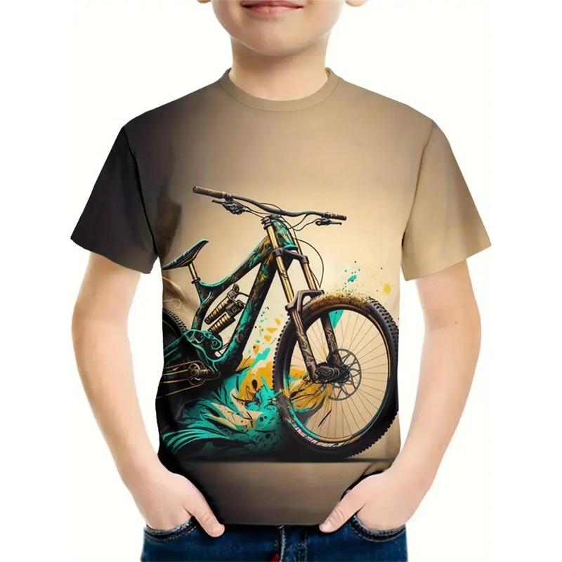 Одежда для мальчиков Футболки с коротким рукавом Одежда для мальчиков Детская одежда с 3D-принтом Модные графические футболки Повседневные детские футболки
