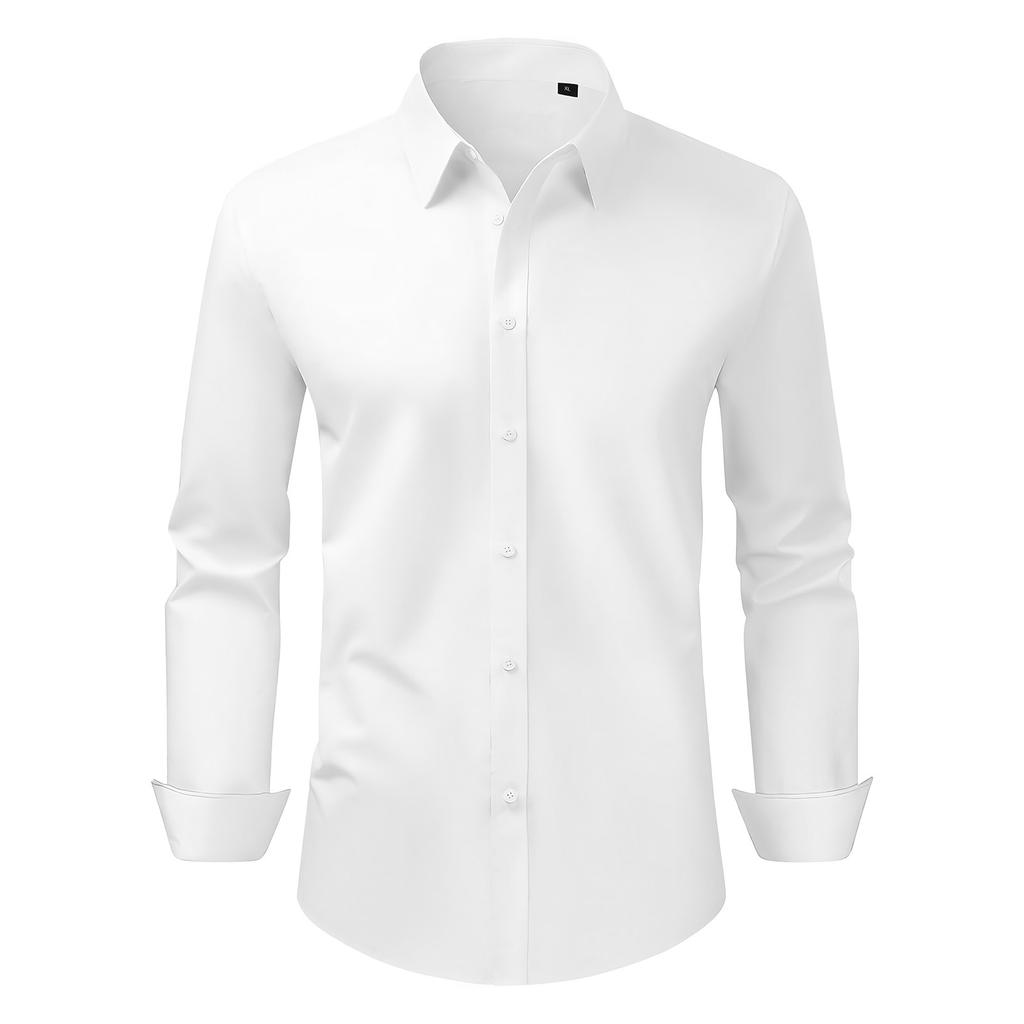VEVOR Men's Button Up Shirt, Mens Long Sleeve Wrinkle-free Button Down Dress Shirts, Slim Fit Soft Stretch Fabric for Business Casual or Formal