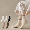 Female Autumn and Winter New Twist Stripes All Kinds of Warm Sweat Absorbing Breathable Boneless Tube Socks
