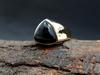 Black Onyx Ring, Triangle Ring, Handmade Jewelry, Yellow Gold Ring, Silver Jewelry, Mens Ring, 925 Sterling Silver, Unisex Ring