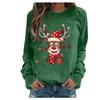 Women Christmas Themed Printed Pullovers Casual Loose Thin Hoodie Ladies Deer Head Sweatshirt