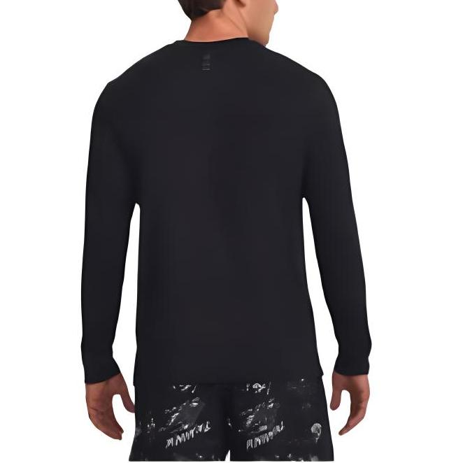 Under Armour Футболка Run Laa Letter Print Slim Fit с круглым вырезом и длинным рукавом для бега, мужские топы, черная 1379303-001