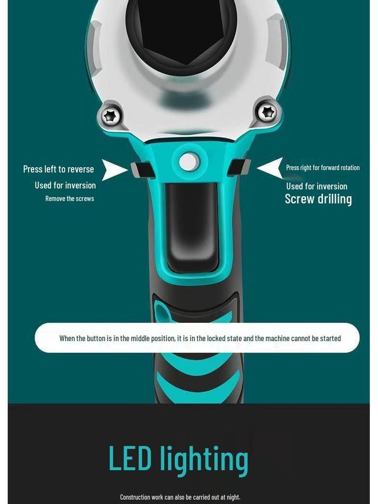 High Torque Brushless Electric Impact Wrench with Lithium Battery