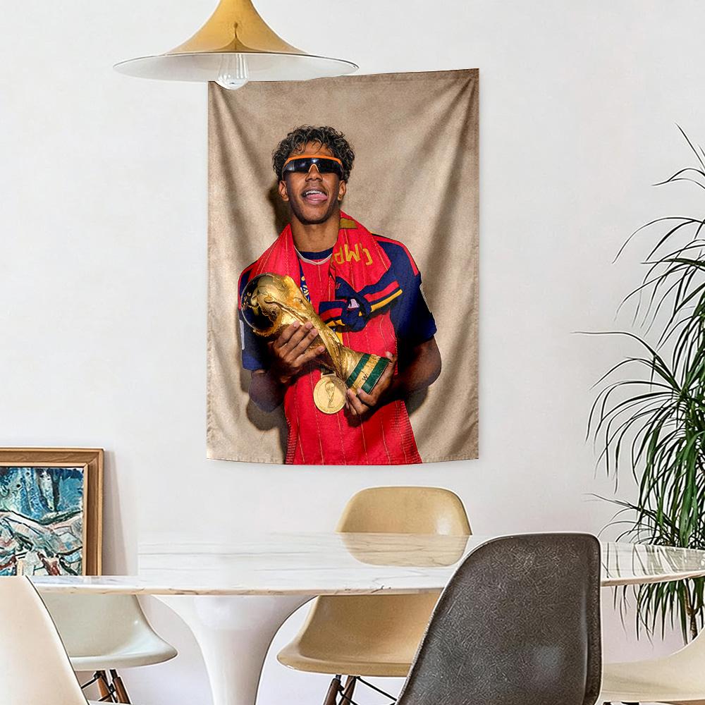 Lamine Yamal Wall Decor Tapestry Art For Pet Memorial Birthdaywedding Party Backdrop Family Gift