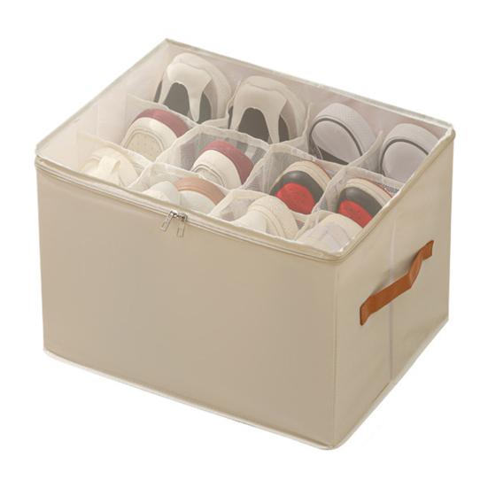 Коробка для хранения обуви с прозрачной крышкой, застежка-молния, большая вместимость, несколько отделений, шкаф, органайзер для хранения обуви