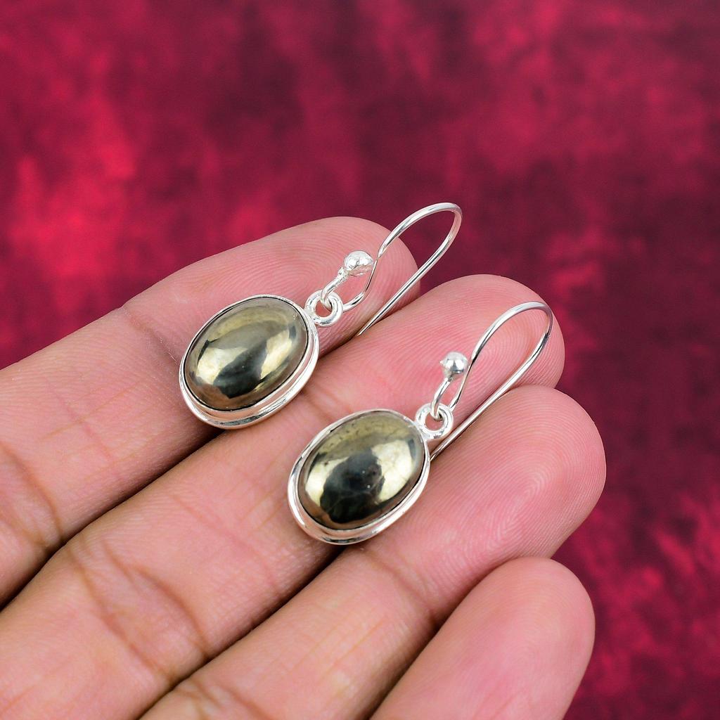 Золотые серьги с пиритом, ювелирные изделия ручной работы из драгоценных камней, серьги из стерлингового серебра 925 пробы, антикварные ювелирные изделия, для подарка на помолвку