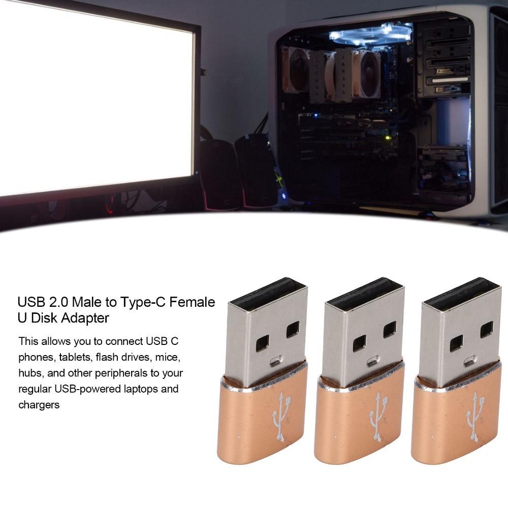 3PCS U Disk Adapter USB to TypeC Adapter USB C Female to USB Male Adapter  Computer Use