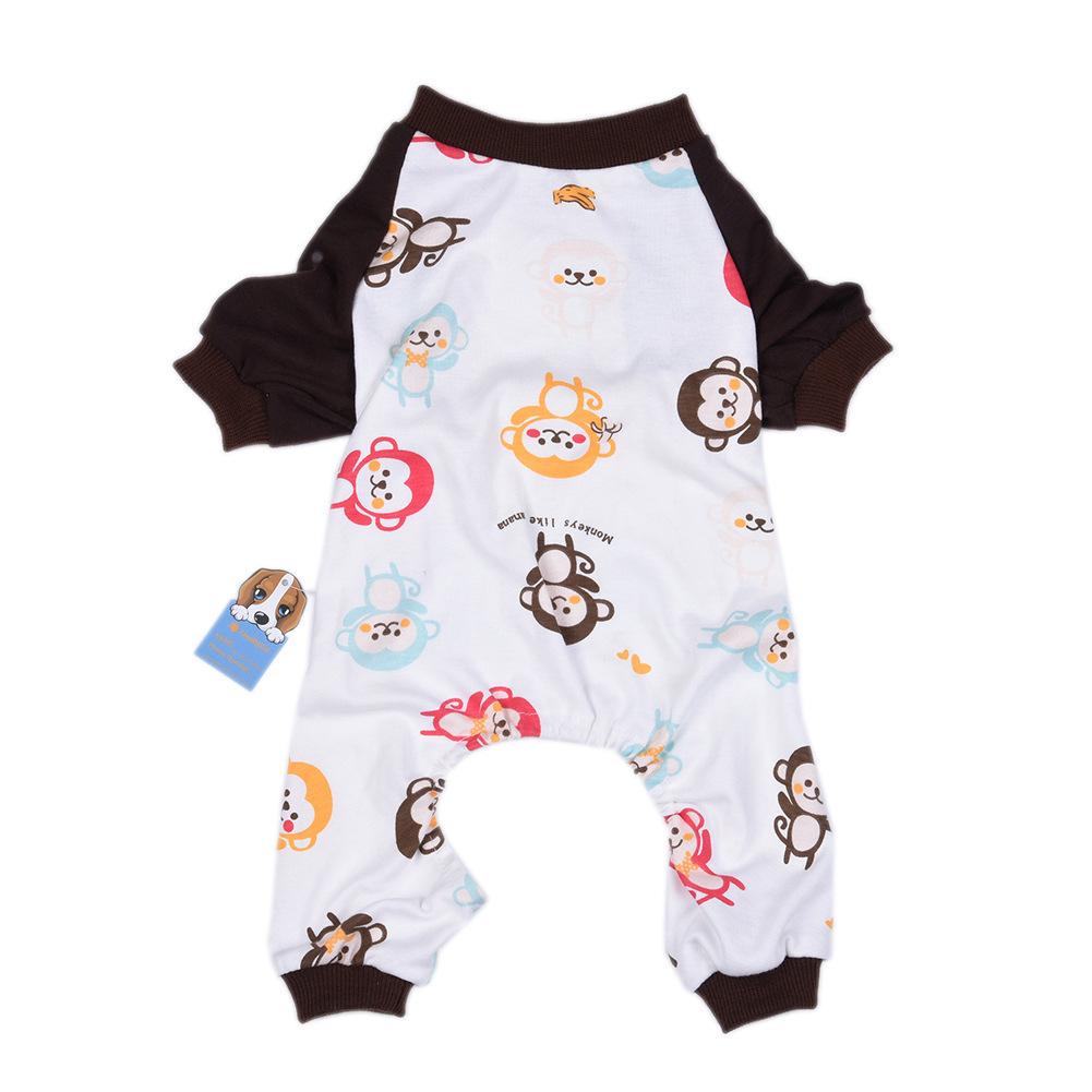 Одежда для питомцев пижама эластичная моющаяся износостойкая хлопковая пижама одежда для собак щенок дома