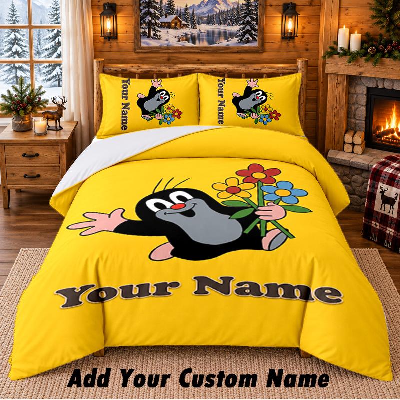Pumuckl Custom Name 3Pcs Bedding Set 1 Bed Sheet 2 Pillowcases Bedroom Home Decor