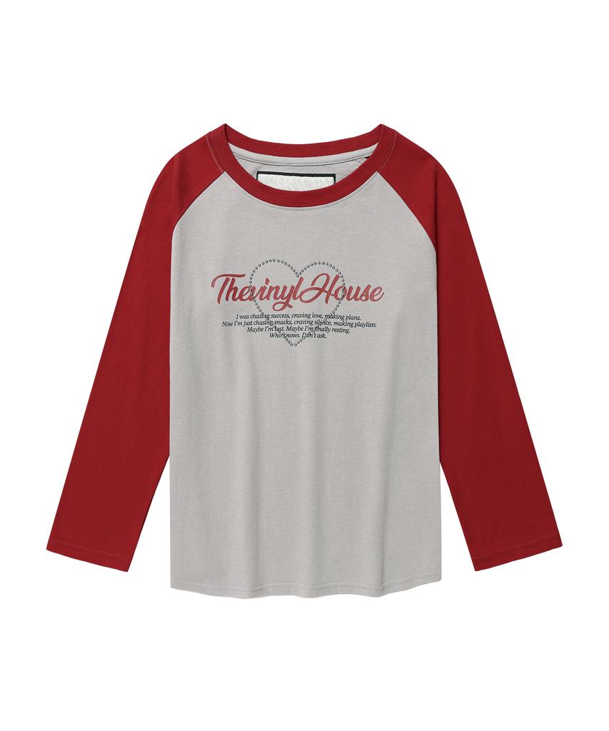 THEVINYLHOUSE Love Raglan Ls Tee (W) Gray