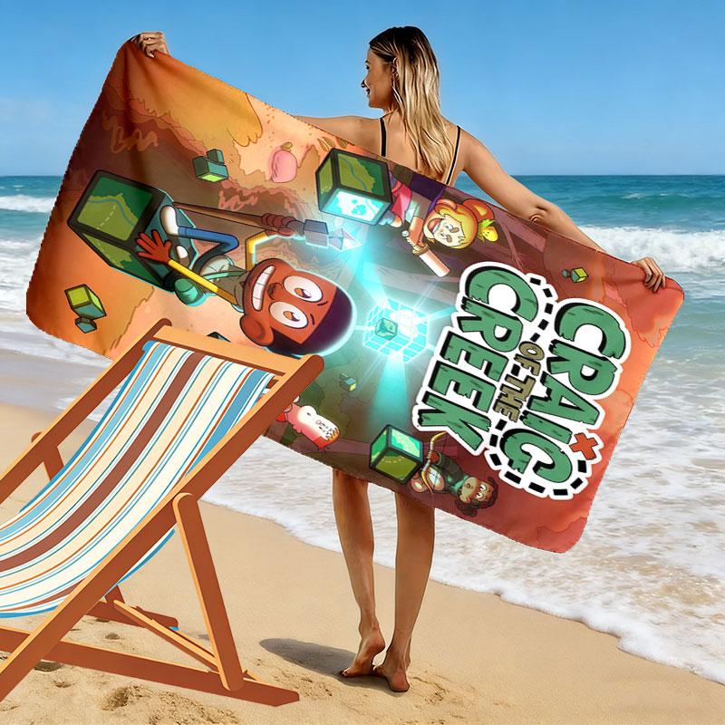 Creek Hideout Print Beach Towel, Large Soft Quick Dry Towel for Beach Camping Swimming