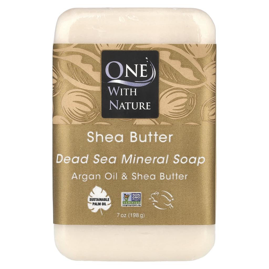 One with Nature Dead Sea Mineral Bar Soap, Shea Butter, 198g (7oz)
