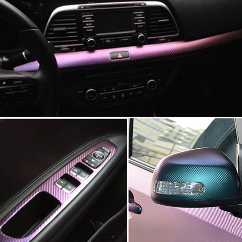 30*100cm Chameleon 3D Carbon Fiber Vinyl Film Stickers and Decals Auto Body Decoration Accessories for Car Interior