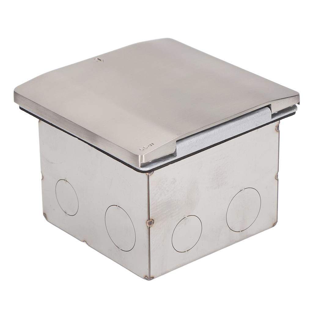 Floor Power Socket Zinc Alloy PC Open Type Waterproof Concealed Power Socket Silver AC250V