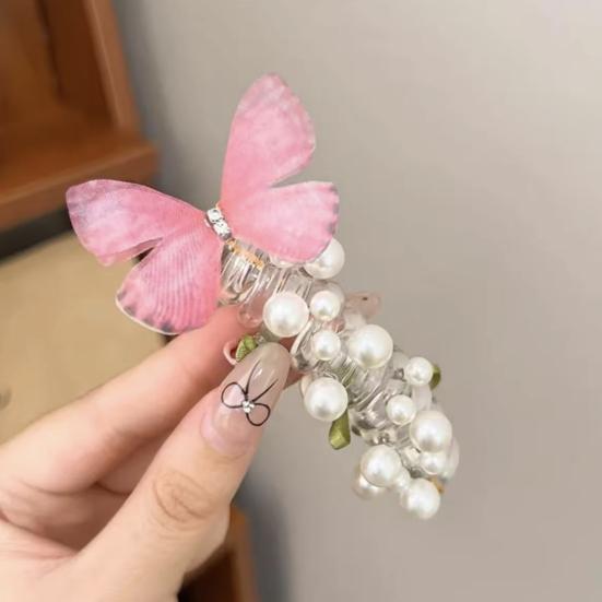 4 шт. Резинки для волос спиральные, резинки для волос, декор в виде цветов и бабочек, держатели для хвостика, пучка, косы, эластичные, нескользящие повязки для волос, инструменты для укладки волос