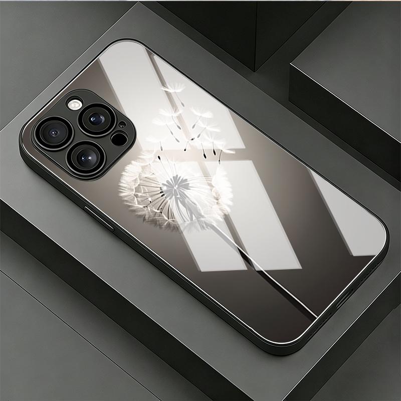 Серая Белая Одуванчик Закаленное Стекло Чехол для Телефона Для Samsung Galaxy S26 S25 Ultra 5G S24 Plus S23 FE Защита Камеры Ударопрочный Защитный Чехол