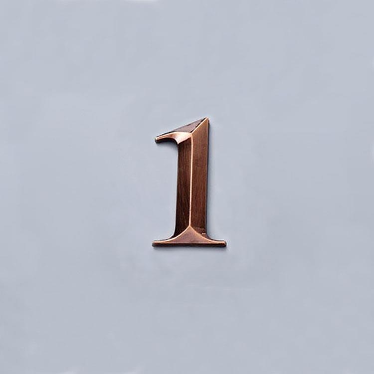 House Number Stickers 3D Self Adhesive Door Plate Sign Digits Apartment Hotel Office Door Address ABS Plastic Label 5cm Silver