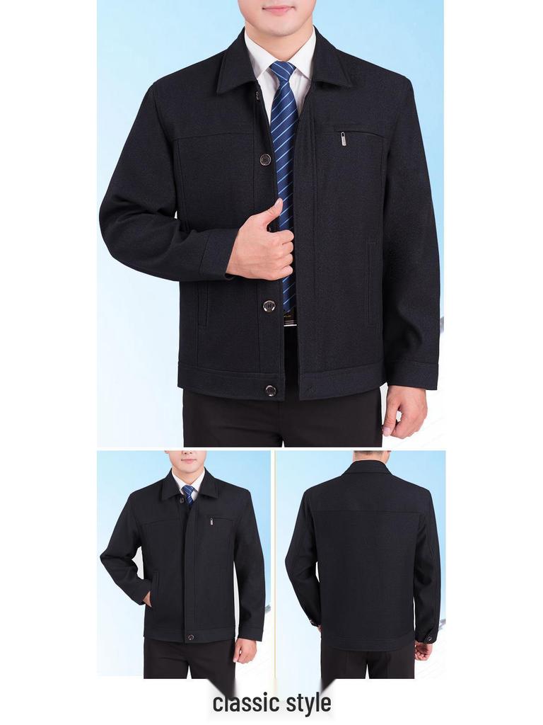 Spring/Autumn Men's Casual Thin Jacket for Middle-Aged & Elderly