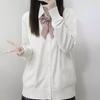 Весенне-осенний трикотажный свитер JK однотонный с V-образным вырезом, кардиган-топ для JK-униформы, женский хлопковый свитер