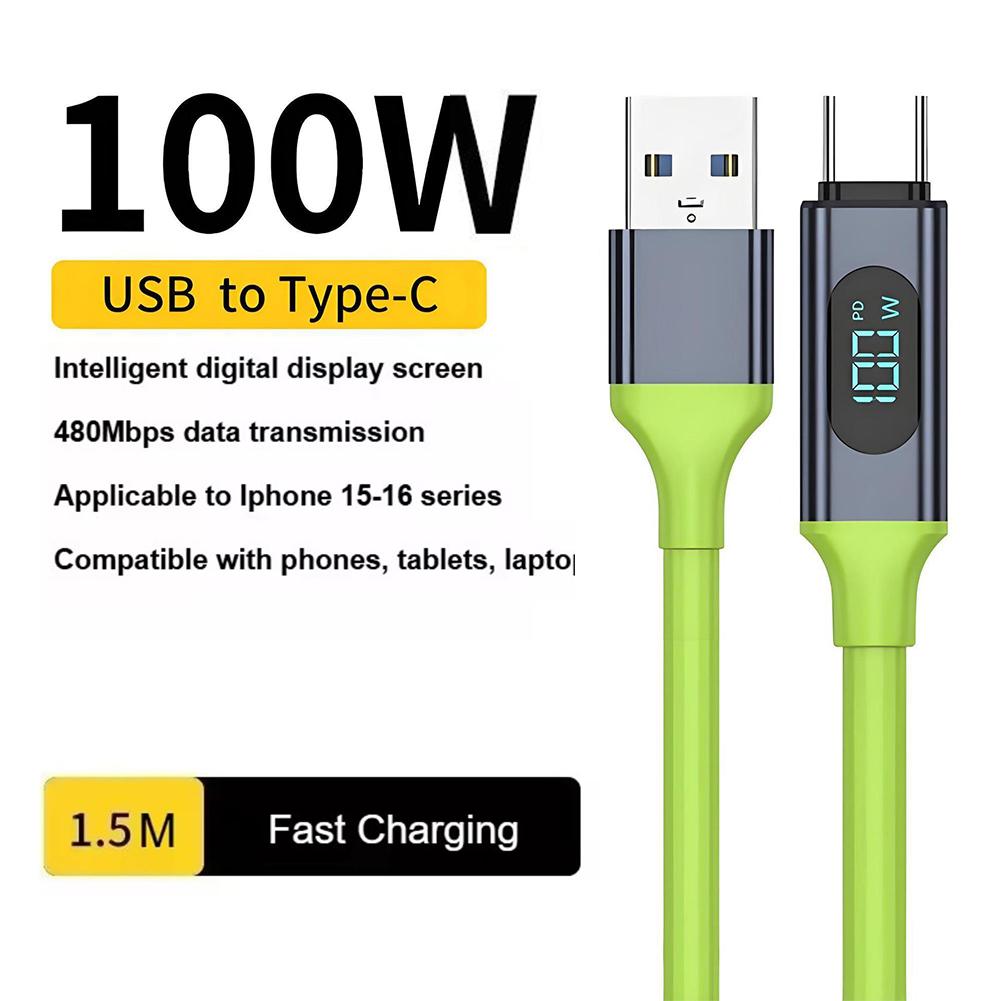 Кабель 100 Вт USB-A Type-C на Type-C Super Fast Charge, 480 Мбит/с передача данных, для Huawei Xiaomi Samsung Macbook