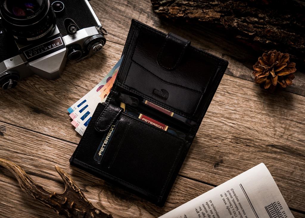 Peterson PTN N318L-BFA BLACK Leather Wallet