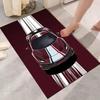Burgundy Supercar With Italian Stripe Graphic Print Area Rug Sports Car Art Floor Carpet Car Enthusiast Living Room Bedroom Home Decor Mat