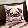 Snorty Sweet Heart Pug Cushion Cover Reversible Soft Durable Pillow Cover Home  Car MultiScene Use for Daily Comfort