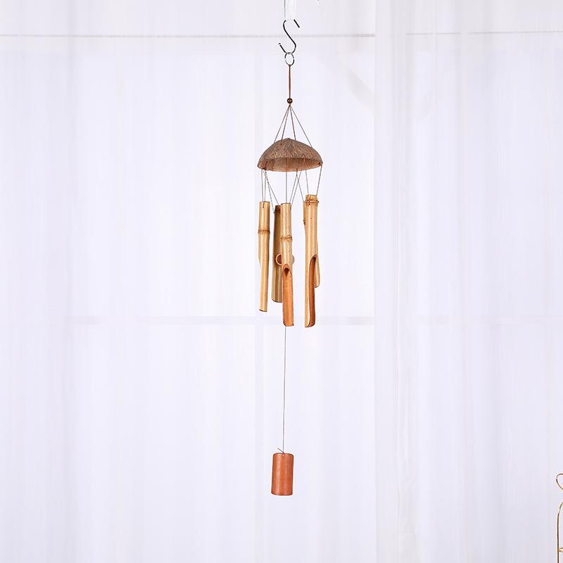 Creative Retro Coconut Shell Bamboo Wind Chime – Chinese Style Hanging Décor for Homes & Scenic Areas