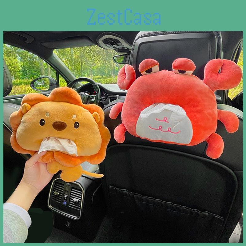 Tissue Cartoon Plush Car Box For Armrest Cute Hanging Paper Dispenser And Interior Decoration
