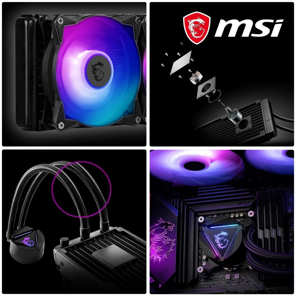 MSI MAG Core Liquid 360R V2 Liquid CPU LGA1700 FN1669 Black All-in-One Cooler, Compatible,