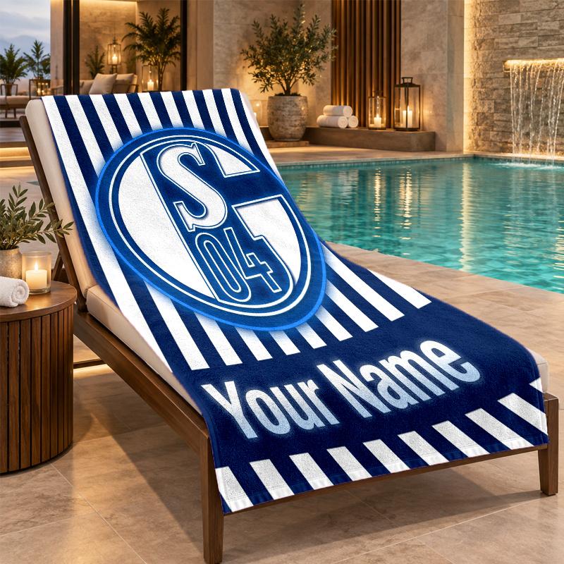 Пляжное полотенце Schalke 04 с индивидуальным именем, персонализированный текст, мягкое полотенце, для плавания, путешествий, ванны, подарок