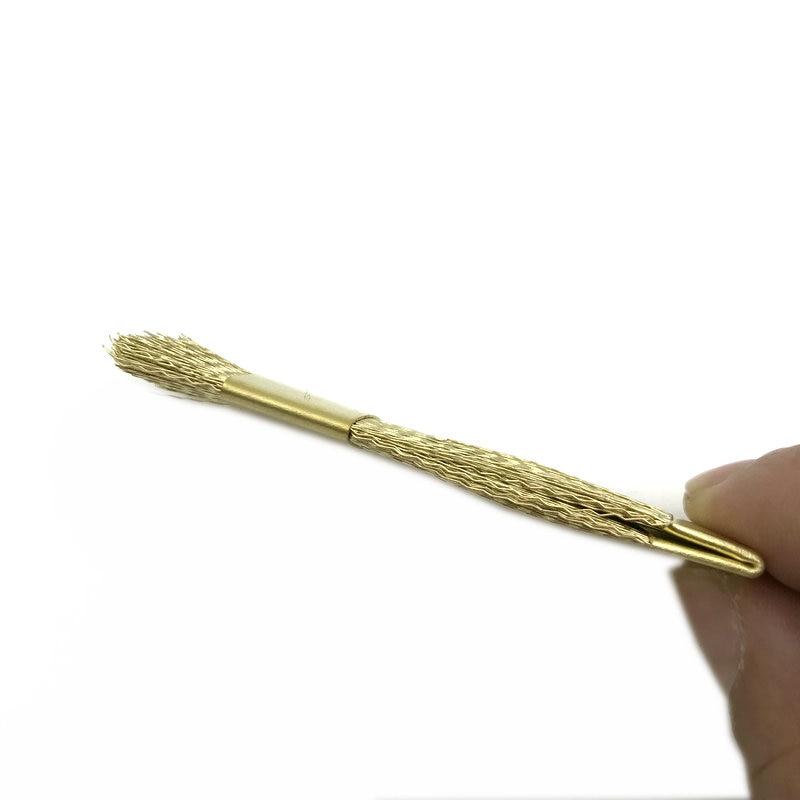 10pcs Bur Cleaning Brass Wire Brush Nail Drill Bits Cleaning Brush Copper Wire Brushes Dental Burs Files Stand Cleaning Tool