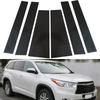 6 шт. Комплекты черных стоек кузова из углеродного волокна для Toyota Highlander/Kluger 2014-2019 Наклейки на стойки дверей и окон автомобиля