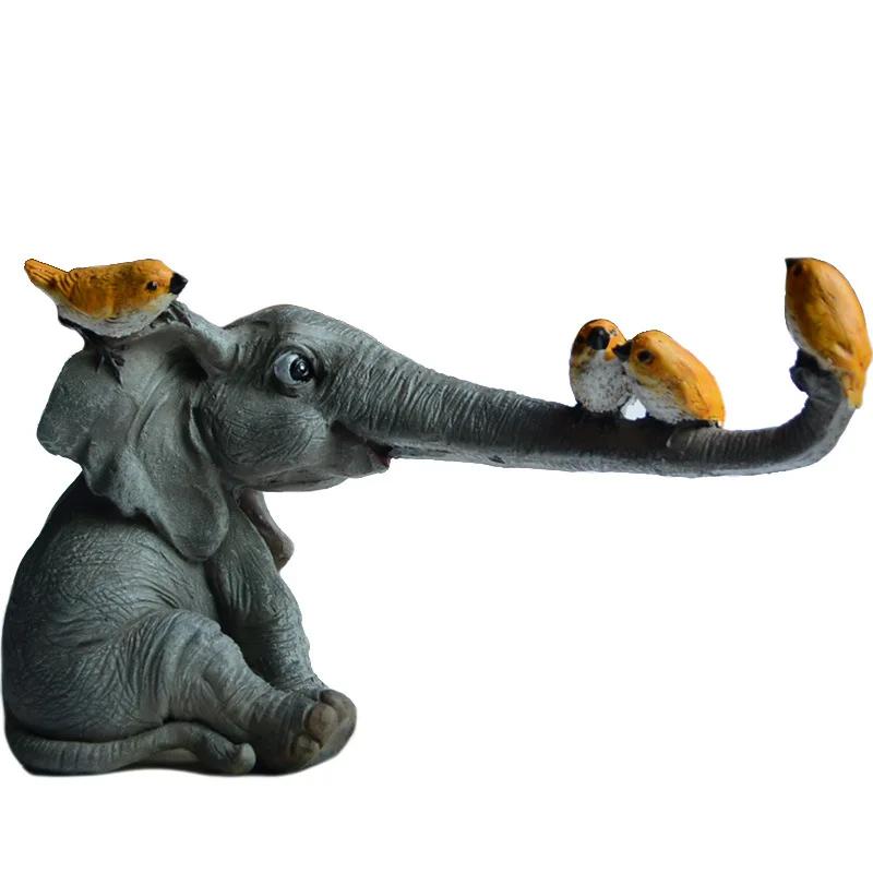 Cute Elephant Figurines Fairy Garden Animal Ornaments for Home Deskpot Cupboard Props Decor Accessories Room Decoration