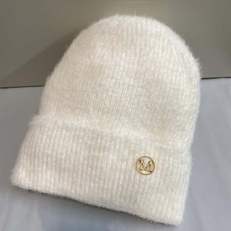 Ярлык Декор Базовая шапка Модные однотонные вязаные шапки Эластичная шапка с черепом Теплые шапки с манжетами для женщин Повседневное использование Осень и зима