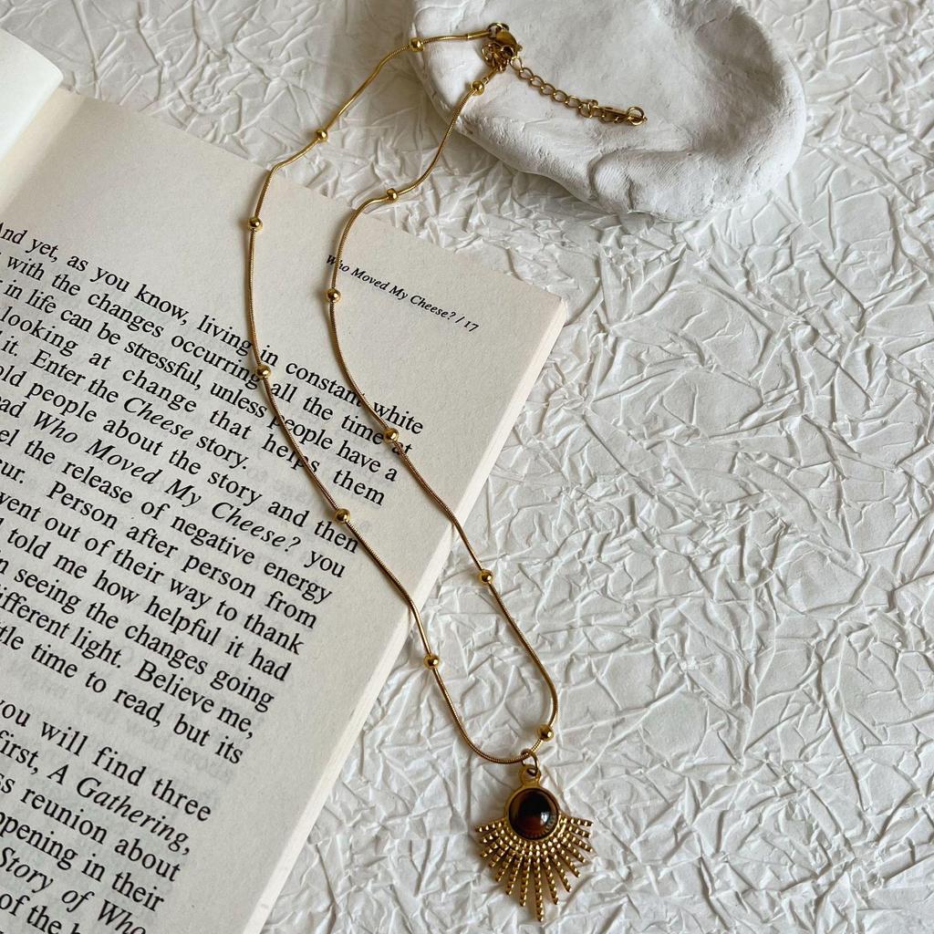 Женское ожерелье Maillard Tiger Eye 2024: Легкая роскошная титановая стальная невыцветающая цепочка для свитера