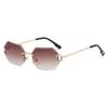 Octagon Rimless Cutting Edge Fashion Metal Sun Glasses Cross-Border Men And Women Modern Photo Sunglasses