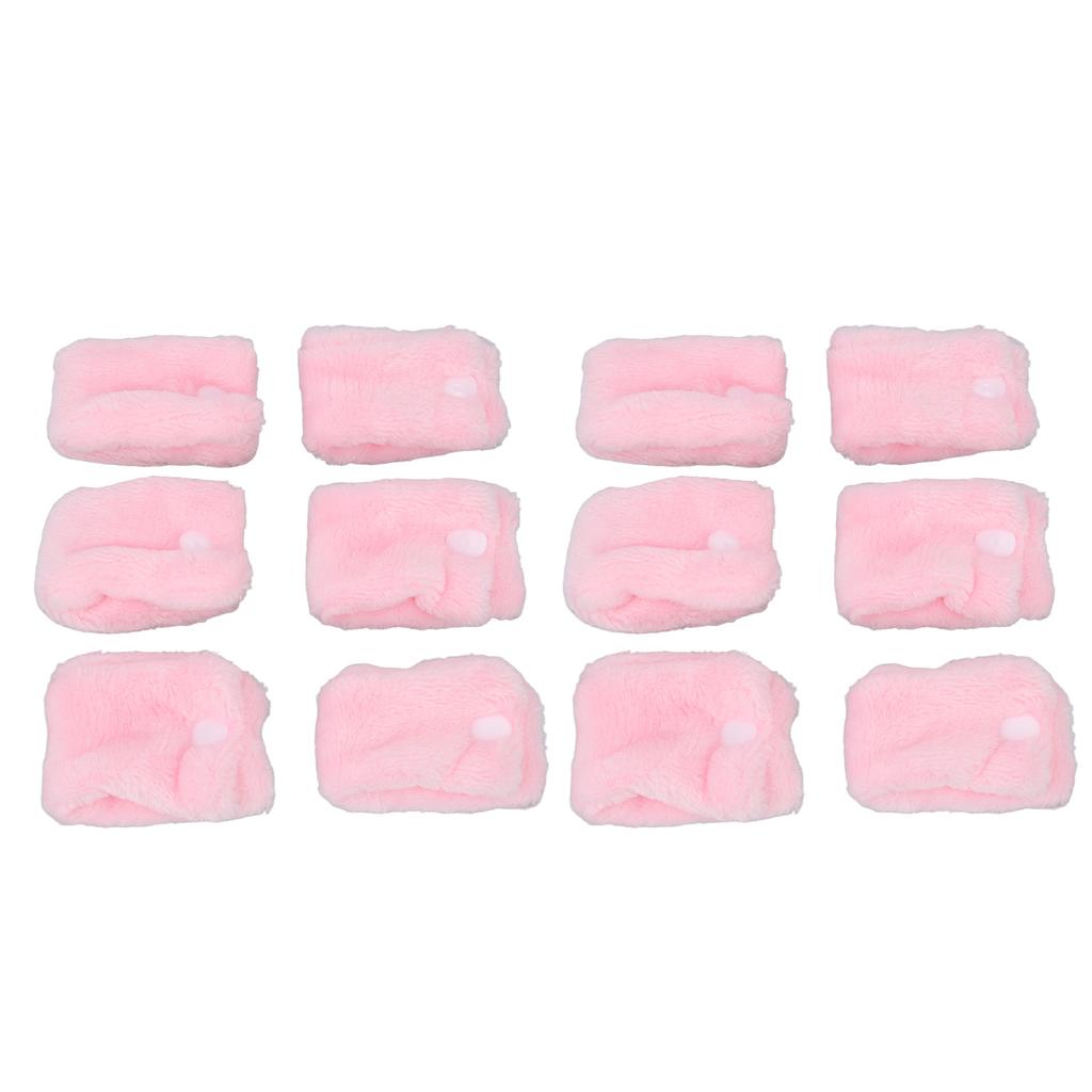 12pcs Heatless Coral Fleece Hair Rollers Hair Curlers DIY Curl Hair Styling Tools Pink