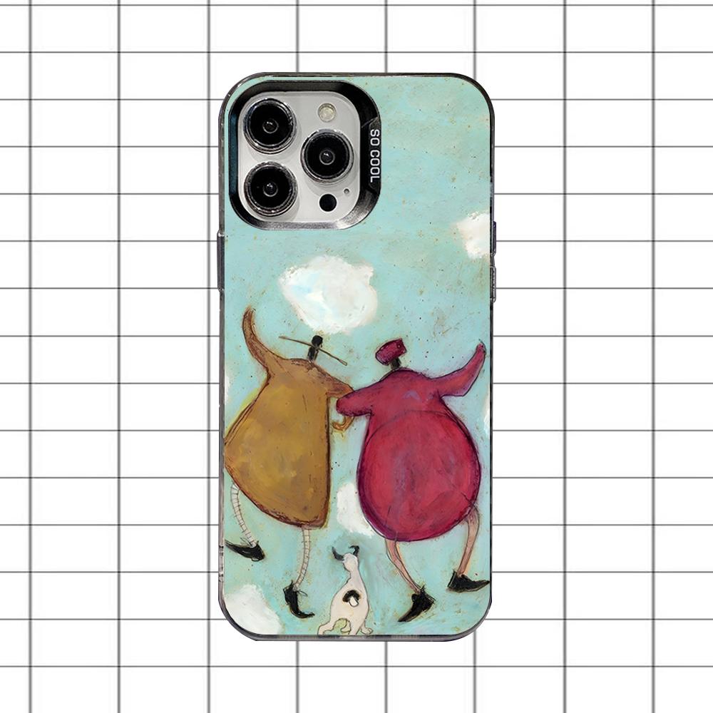 Чехол для телефона с рисунком Sam Toft Art для iPhone 16,15,14,13,12,11,8,7,Pro,Max,Plus,Mini,XS,SE, противоударный, черный, матовый, жесткий