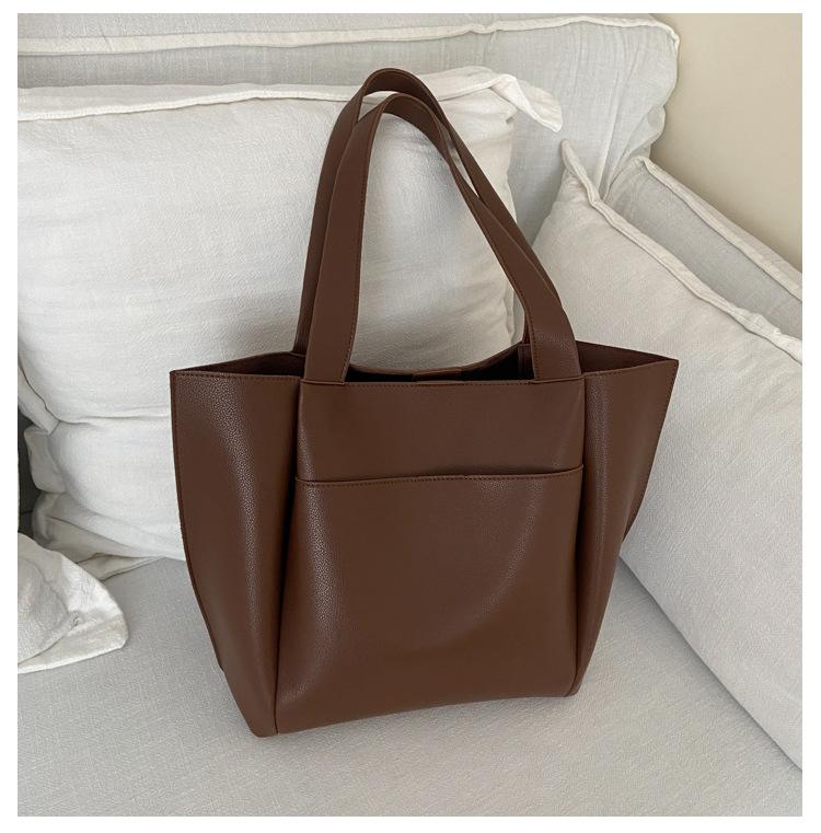 Новая сумка-тоут модная и простая, плечевая сумка большой вместимости, однотонная сумка и женская сумка.