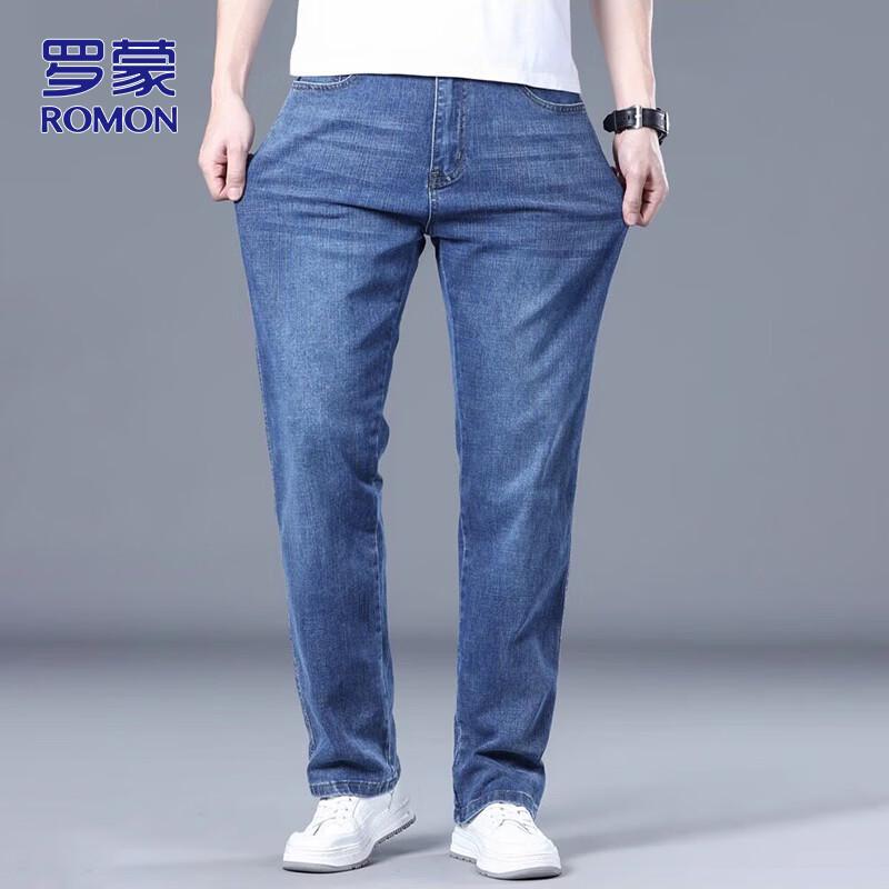 ROMON Мужские джинсы прямого кроя свободного силуэта