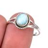 Natural Republic Larimar Gemstone Handmade 925 Sterling Silver Ring Size 9 J0L58