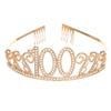 Модная повязка на голову в виде короны на 100-летие, хрустальная повязка на голову в виде короны на день рождения, аксессуары для волос