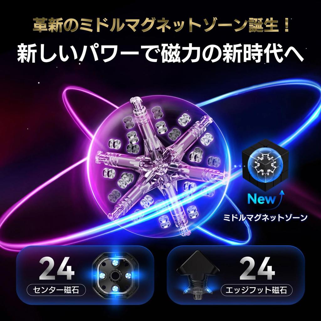 3x3x3 Cube GAN16 Maglev Max UV Coated, Japanese Adjustment Instructions & Japanese 6-Sided Solution Instructions & Stand & Cloth Included, Maglev