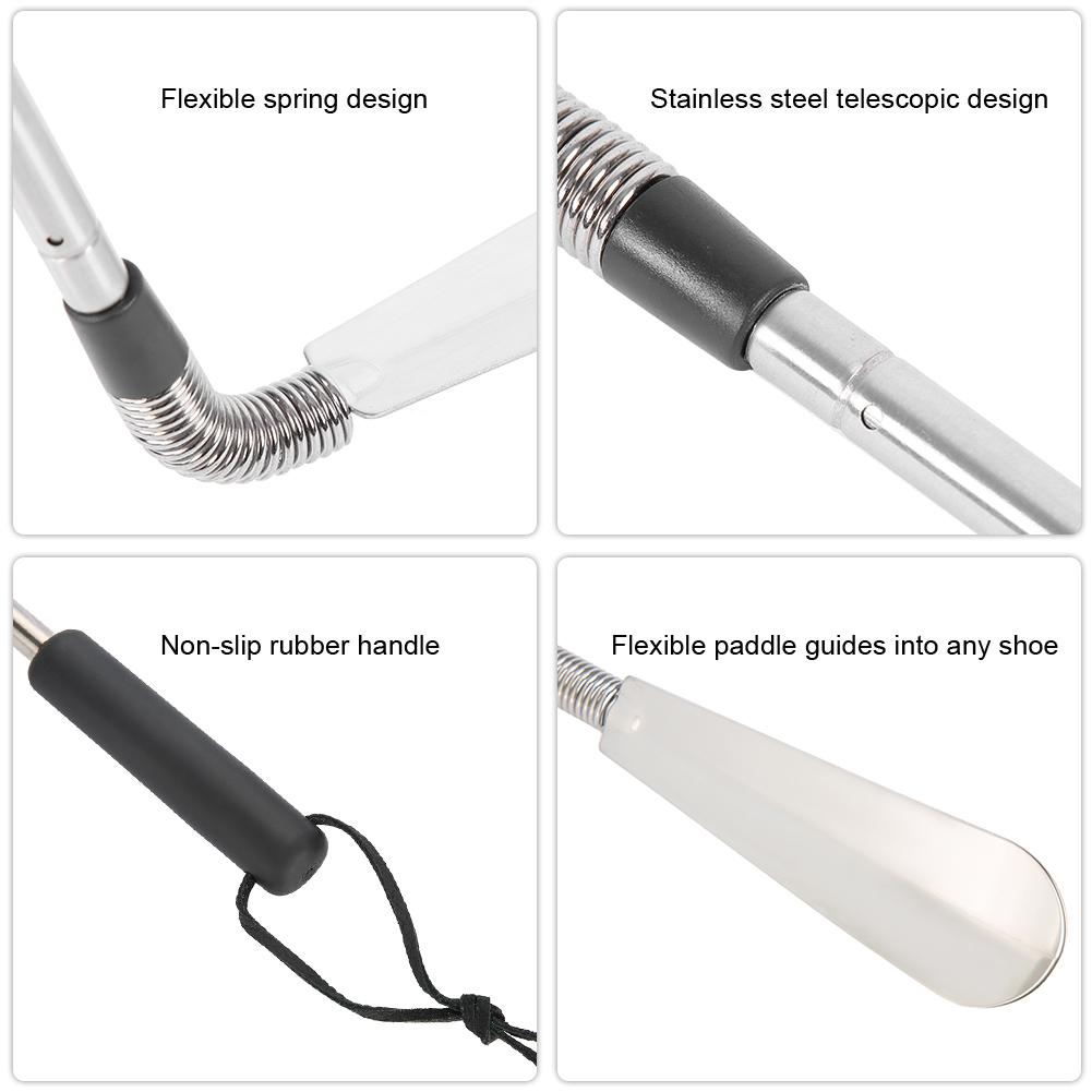 Телескопический пружинный рожок для обуви, аксессуар для обуви из нержавеющей стали, подъемник для обуви для пожилых людей