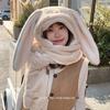 Women's Cute Plush Hat, Scarf, and Gloves Set with Big Rabbit Ears - Warm, Thickened Winter Accessories