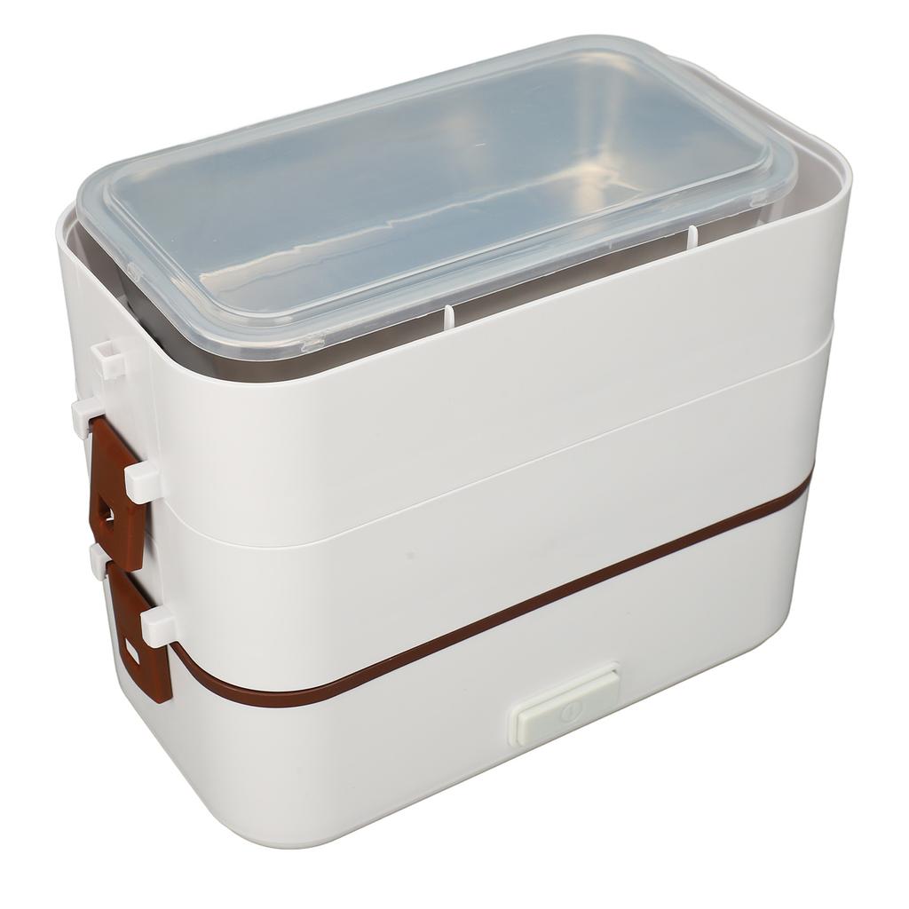 Электрический подогреватель еды для ланч-боксов, 3 слоя, емкость 1,2 л, нержавеющая сталь 304, герметичный, разделенный нагрев